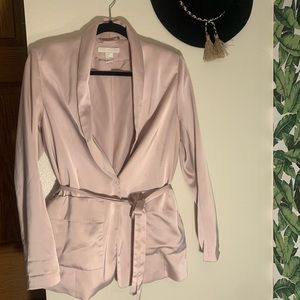 H&M Light Pink Silky Shawl Collar Blazer
